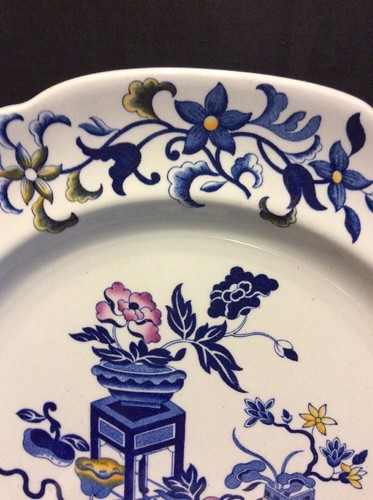 Copeland Spode New Stone England Bowpot Blue Multicolor Dinner Plate Lot Of 2