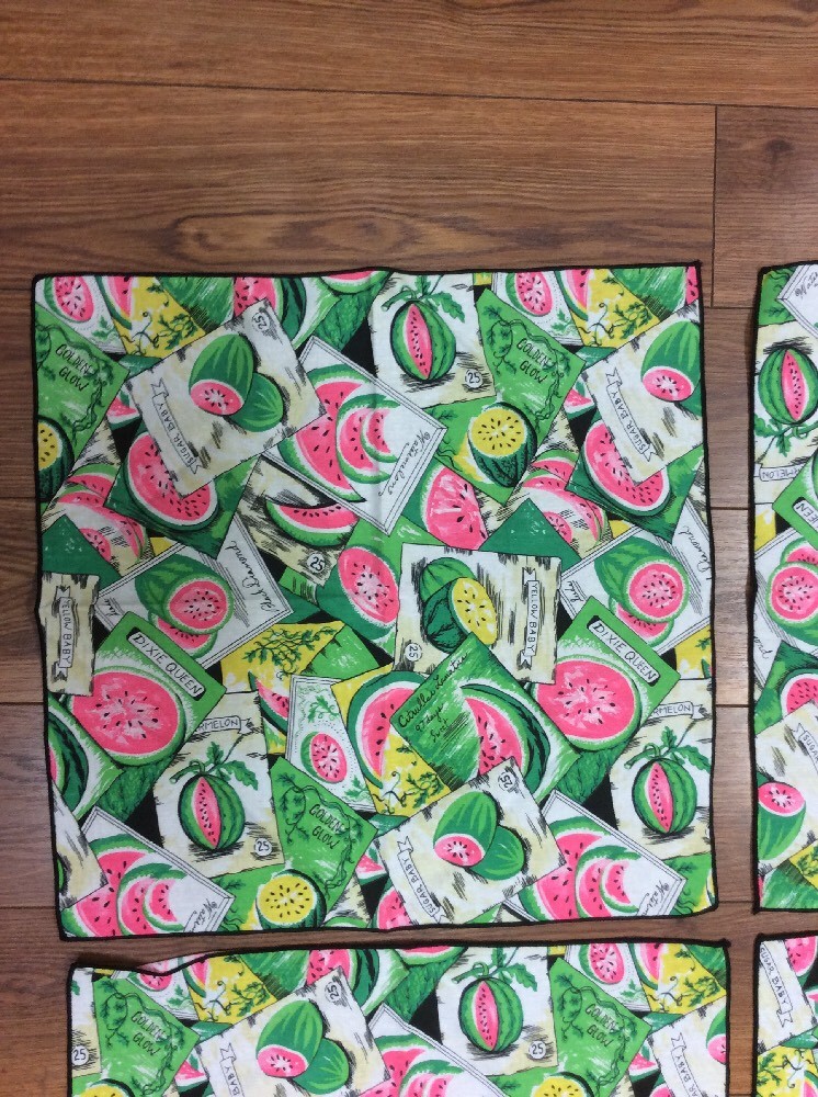 NAPKINS WATERMELONS HOT PINK GREEN YELLOW BLACK 18