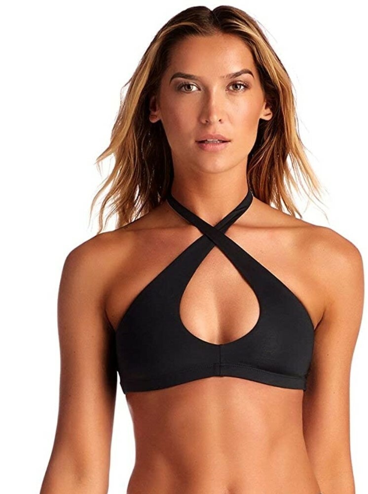 Vitamin A Women's 167010 Camila Cross Neck Halter Bikini Top Swimwear Size XS