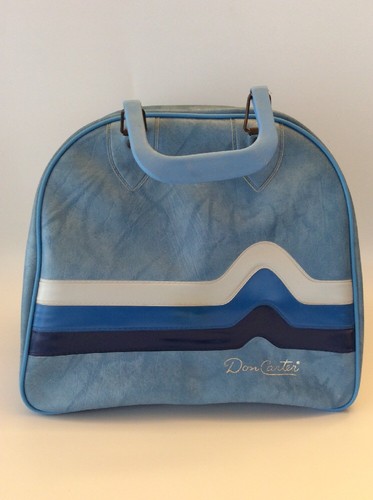 Vintage 1970's, Bowling Ball Bag, Hipster Bag / Purse, Baby Blue, Sky Blue,
