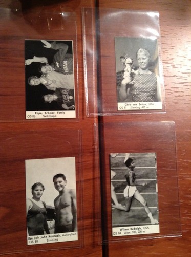 12 Olympic or Vintage Athlete Cards or mini photo lot, USA, Foreign, Novis 54