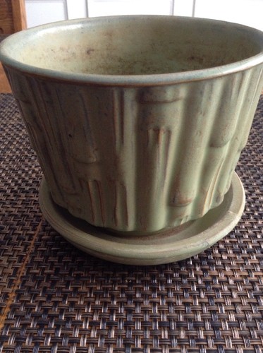 Vintage McCoy Pottery Small Flower Pot Planter Green Home Garden Patio