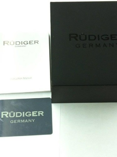 Pre-owned Rudiger Men's R2400-02-001b Kassel White Dial Gold Ip Stainless Steel Wristwatch