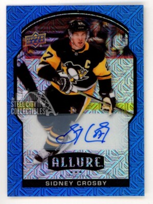 Sidney Crosby 2020-21 Upper Deck Allure Blue Autograph Card #70 05/35