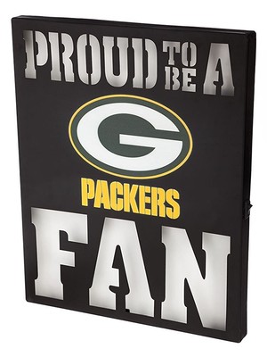 Металлические светодиодные светильники Green Bay Packers подсвечивают настенное искусство