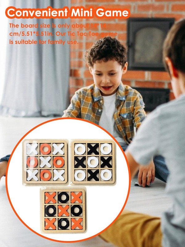Wooden Board Tic TAC Toe Game XO Table Toy Educational for Adult Kids