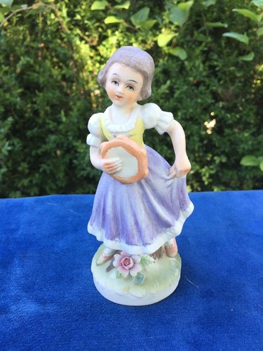 Antique Porcelain SENORITA Mexico Spain Cha Cha Tambourine LADY DANCING SENORA