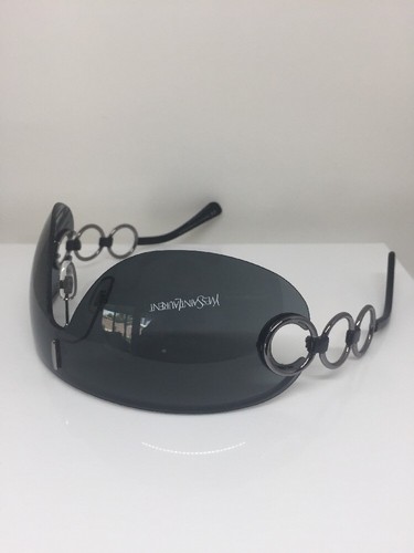 Pre-owned Saint Laurent Yves  Shield Sunglasses Ysl 6115/s Sunglasses C. 6w5 Dark Grey In Gray