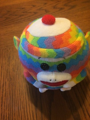 Sock Monkey Rainbow TY Beanie Ballz  medium 5