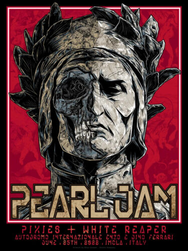 Pearl Jam Poster Imola Italy 2022 Rhys Cooper Autodromo Enzo Dino Ferrari