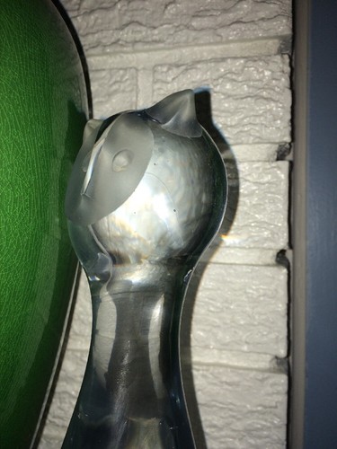 MIREAU CRYSTAL Tall Cat Figurene - Etched Signed