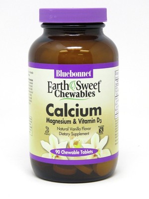 Bluebonnet Earth Sweet Chewables Calcium Magnesium & Vitamin D3 Vanilla Flavor