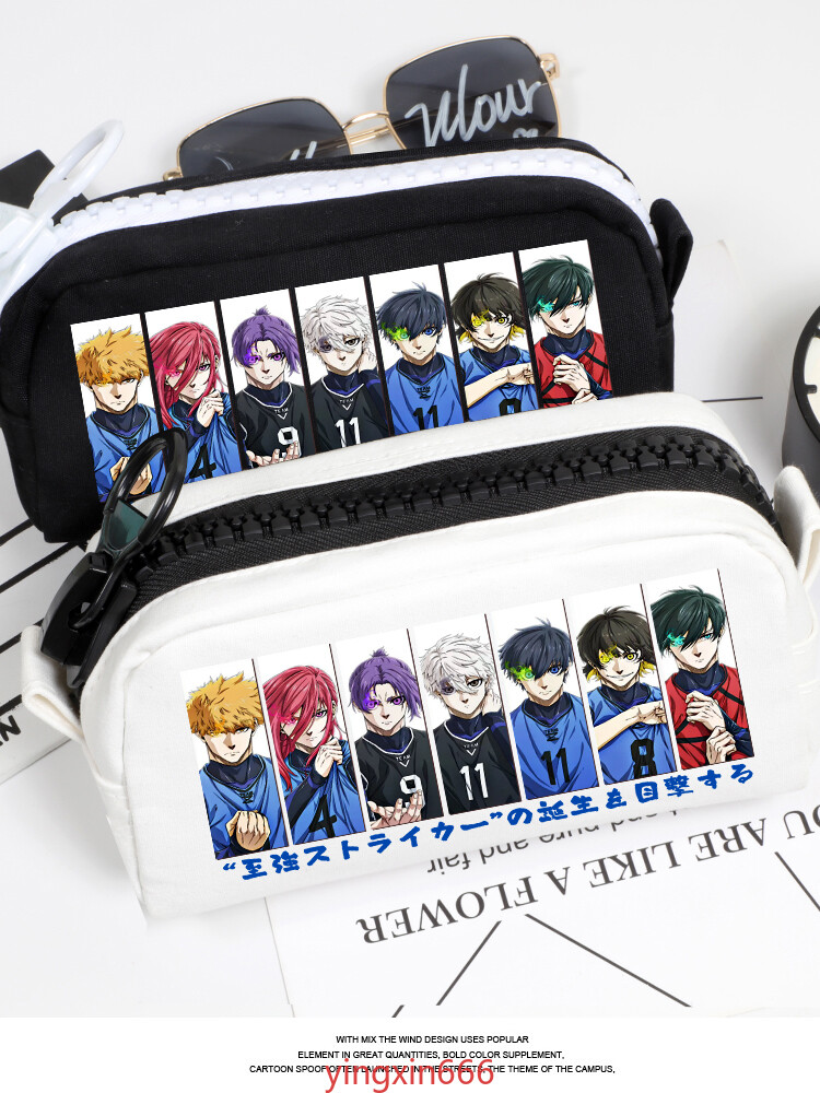 SAN HIGASHI NIHARA ネイビー ケース Anime BLUE LOCK Nagi Seishiro Storage Bag Pencil Box Pencilcase