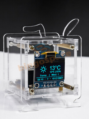 ESP8266 DIY Electronic OLED Display Mini Clock Kit With Shell Soldering Project