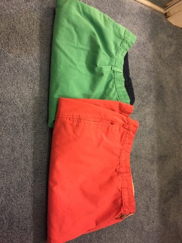 Saddlebred Big And Tall Mens Shorts Lot Cotton Coral And Green Size 50 W