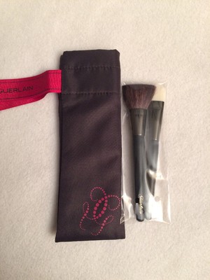 Guerlain Travel 3 Piece Amethyst Cloth Pouch, Foundation & Powder Brush Set $145