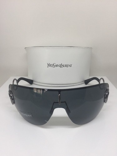 Pre-owned Saint Laurent Yves  Shield Sunglasses Ysl 6115/s Sunglasses C. 6w5 Dark Grey In Gray