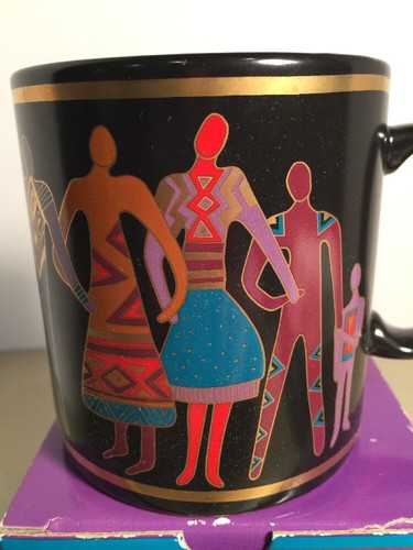 Laurel Burch Talismen Mug Cup MG1125 Black & Gold Detail NIB
