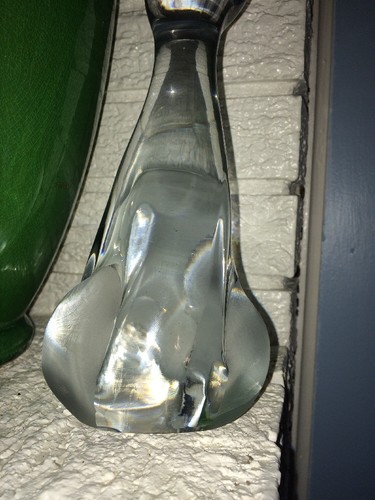 MIREAU CRYSTAL Tall Cat Figurene - Etched Signed