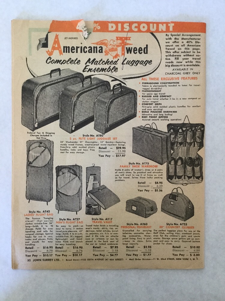 John Surrey Ltd Gift Catalog 1961 Mail Vintage 11 W 32nd St NY Lot Pipes