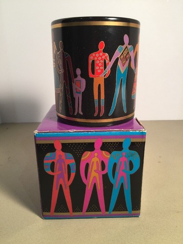 Laurel Burch Talismen Mug Cup MG1125 Black & Gold Detail NIB