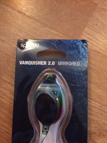 NEW Speedo Vanquisher 2.0 Plus Mirrored Goggles go fit RAINBOW MULTI-COLOR