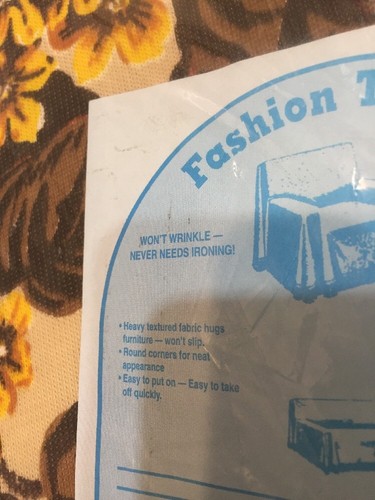 Vintage HEAVY TEXTURED couch SLIP COVER NEw Nip Bouquet Brown Floral 70