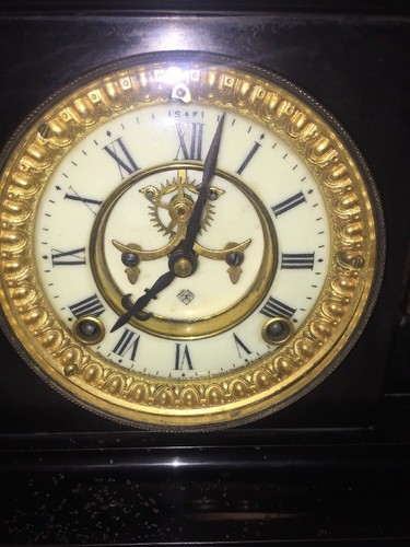 Vintage Late 1800's ANSONIA OPEN ESCAPMENT MANTLE CLOCK Boston Extra
