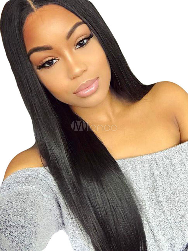 Layered Shag Hairstyle Straight Long Black Synthetic Capless Wigs