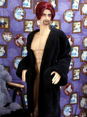 BJD id75 68/70 1/3 1/4 Doll Clothing Only Black Bathrobe MSD MDD SD13 DD