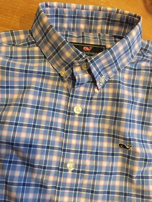 NWT Boys VINEYARD VINES Performance  button down whale shirt M 12  14 Medium 