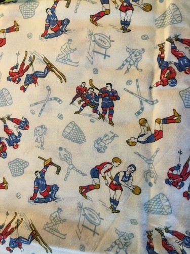 Sports Flannel Football Basketball Skiing Hockey 3 2/3 Yds Vintage?