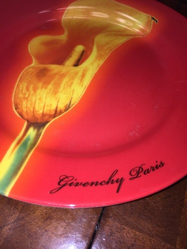 GIVENCHY Appetizer Plate Artsy DESIGNER FRANCE Paris Red Calla Lily Dish