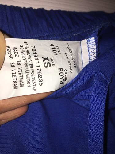 Cherokee Workwear XS Royal Blue Scrub Set