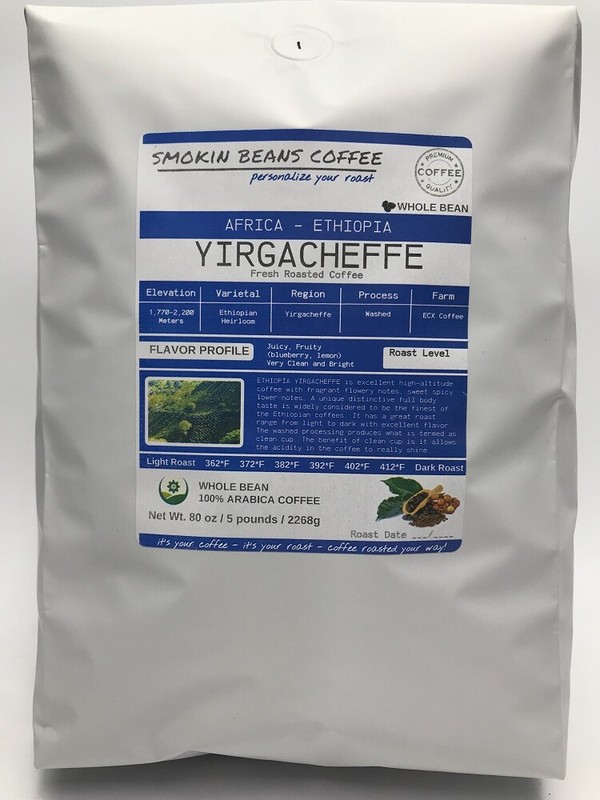 8oz/5lb - Ethiopia Yirgacheffe – African – Premium Fresh Roasted