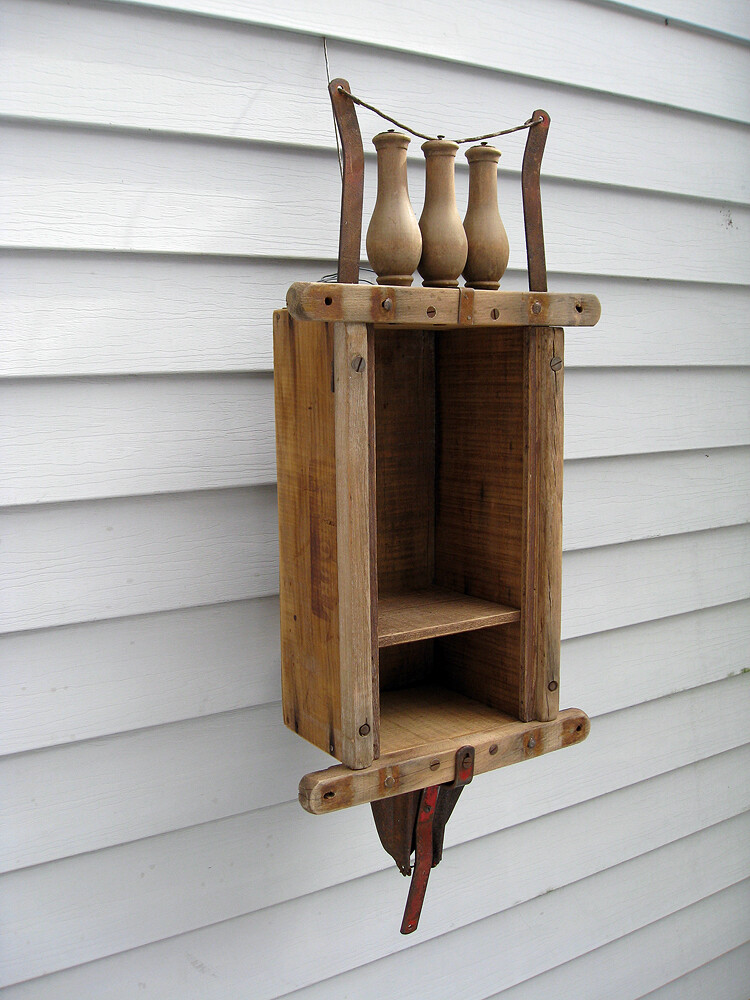 Primitive Rustic Decorative Reliquary Wall Display Cabinet/Shelf