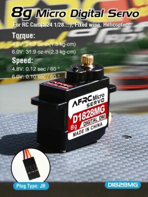 D1828MG 8G Micro-Metal Gear Digital Servo 2.3kg 0.1sec 1/24 1/26 1/28 RC Cars