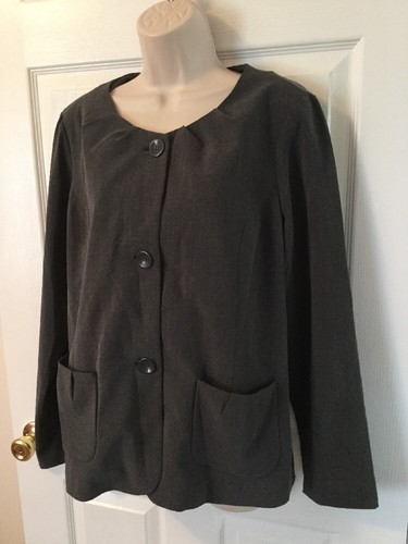 Tomorrows Mother Maternity Sz Small Gray Lined Jacket Blazer Career Button Front