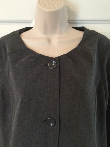 Tomorrows Mother Maternity Sz Small Gray Lined Jacket Blazer Career Button Front