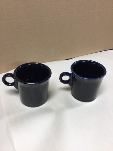 2 Fiesta Ware Navy (Dark Blue) Ring Handle Mug