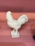 SMALL CAST IRON WHITE ROOSTER PAPERWEIGHT DECORATIVE SHABBY FARMHOUSE