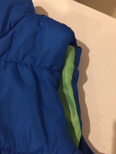 Grane Girls Down Puffer Vest Royal Blue and Green Size Large 10/12 EUC