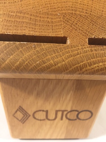 Cutco Honey Oak Studio Wood Knife Block Holder 4 Slot Made in the USA