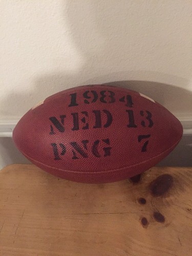 VINTAGE WILSON NFL FOOTBALL PETE ROZELLE SIGNED HOLDS AIR 1984 Nederland Texas