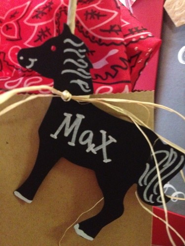 12 Chalkboard Horse Western Birthday party favor tags labels customized W/ties