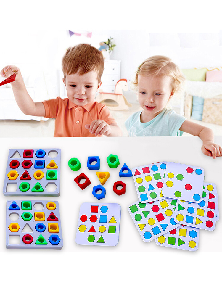 , Board Game With Shape Puzzles For 2 Players