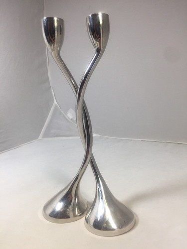 Red Envelope Silver Chrome Taper Candle Stick Holders 10