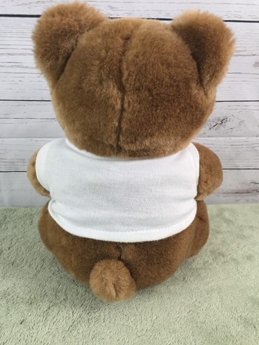 Hard Rock Cafe Honolulu Teddy Bear Brown Plush White Shirt And Recycle Button
