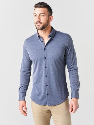 Mizzen+Main Halyard LS Button Down Dress Shirt Medium Trim Wrinkle Resistant