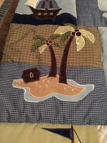 NOJO BOYS SHIPS AND ISLAND THEMED BABY QUILT